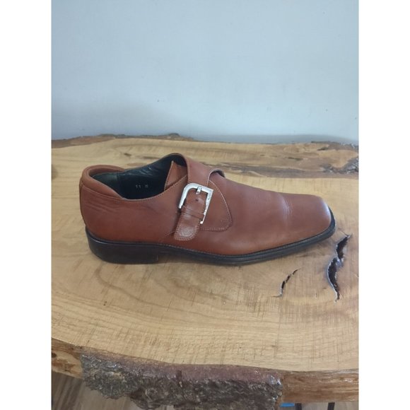 DONALD PLINER Italy Brown Dress Shoes Men’s Size 11M CLEAN Buckles Flap Colored main image 6